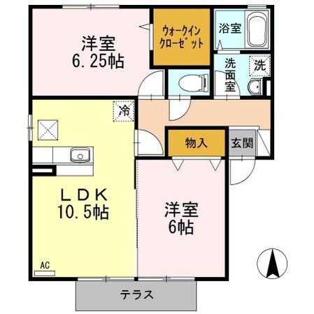 CASA明治北　Aの物件間取画像